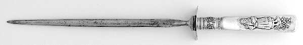 Fontainebleau (Sterling, 1880, No Monograms) Large Knife Sharpener-Steel Rod w/Sterling Guard