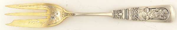 Fontainebleau (Sterling, 1880, No Monograms) Individual Bright Cut Pie Fork