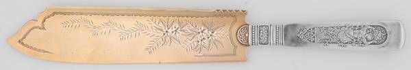 Fontainebleau (Sterling, 1880, No Monograms) Sterling Blade Ice Cream Slicer,Hollow,Bright Cut