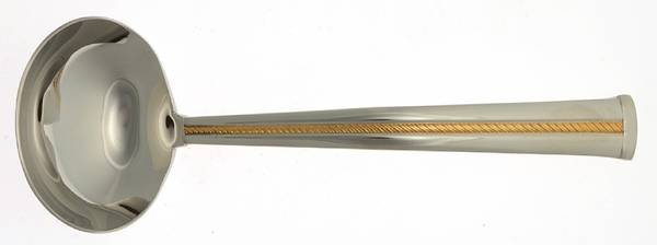Golden Brocade (Stainless, Gold Accent) Solid Gravy Ladle