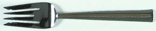 Golden Brocade (Stainless, Gold Accent) Medium Solid Cold Meat Serving Fork