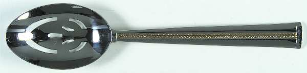 Golden Brocade (Stainless, Gold Accent) Pierced Tablespoon (Serving Spoon)