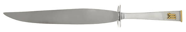 Gold Cipher (Sterling, 1952) Large Carving/Roast Knife StnlBl w/Sterling Guard