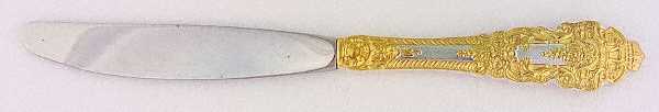 Golden Crown Baroque (Sterling, Full Gold Accent) Modern Hollow Knife