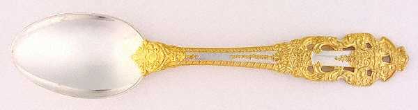 Golden Crown Baroque (Sterling, Full Gold Accent) Dessert/Oval Soup Spoon