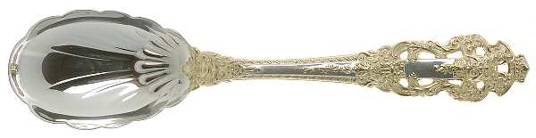 Golden Crown Baroque (Sterling, Full Gold Accent) Sugar Shell Spoon