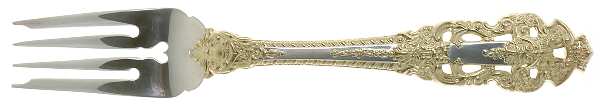 Golden Crown Baroque (Sterling, Full Gold Accent) Individual Salad Fork