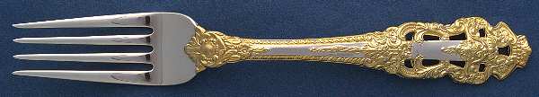 Golden Crown Baroque (Sterling, Full Gold Accent) Fork
