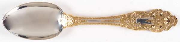 Golden Crown Baroque (Sterling, Full Gold Accent) Tablespoon (Serving Spoon)