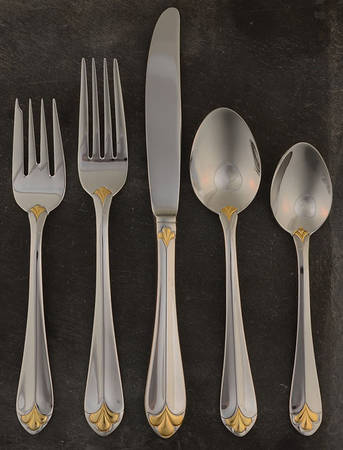 Golden Legacy (Stainless, Gold Accent) 40 Piece Estate Set