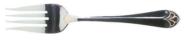 Golden Legacy (Stainless, Gold Accent) Medium Solid Cold Meat Serving Fork