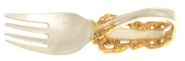 Golden Medici (Sterling, 1971) Baby Fork with Curved Handle HC