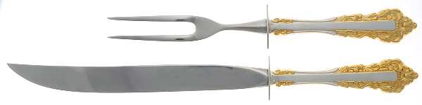 Golden Medici (Sterling, 1971) Small 2-Piece Steak Carving Set w/Stainless Blade
