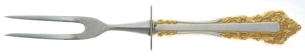 Golden Medici (Sterling, 1971) Small Steak Carving Fork with Stainless Prongs