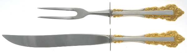 Golden Medici (Sterling, 1971) Small Stainless Blade 2-Piece Steak Carving Set