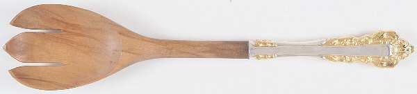 Golden Medici (Sterling, 1971) Salad Serving Fork with Wooden Prongs