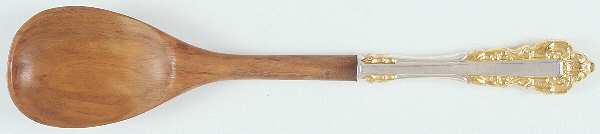 Golden Medici (Sterling, 1971) Salad Serving Spoon with Wooden Bowl