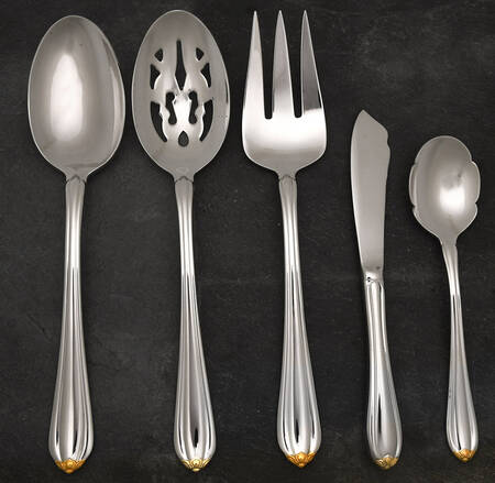 Golden Melon Bud (Stainless-Gold) 5 Piece Hostess Set