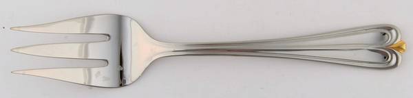 Golden Overture (Stainless, Gold Accent) Medium Solid Cold Meat Serving Fork