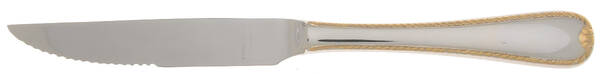 Golden Ribbon Edge (Stainless, Gold Accent) Steak Knife Individual Hollow, Serrate HC