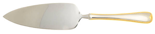 Golden Ribbon Edge (Stainless, Gold Accent) Pie Server with Serrated Stainless Blade HC