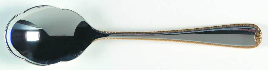 Golden Ribbon Edge (Stainless, Gold Accent) Sugar Spoon