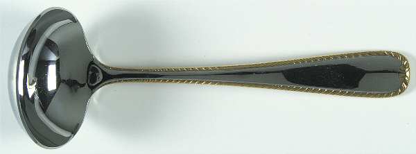 Golden Ribbon Edge (Stainless, Gold Accent) Solid Gravy Ladle