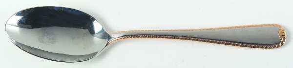 Golden Ribbon Edge (Stainless, Gold Accent) Tablespoon (Serving Spoon)