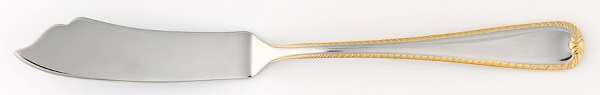 Golden Ribbon Edge (Stainless, Gold Accent) Flat Handle Master Butter Knife