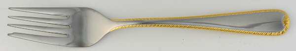 Golden Ribbon Edge (Stainless, Gold Accent) Individual Salad Fork