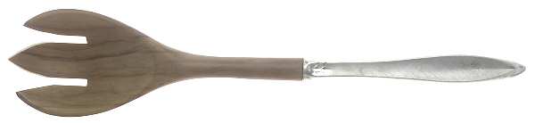 Gossamer (Sterling, 1965, No Monograms) Salad Serving Fork with Wooden Prongs