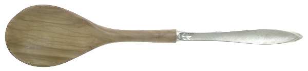Gossamer (Sterling, 1965, No Monograms) Salad Serving Spoon with Wooden Bowl