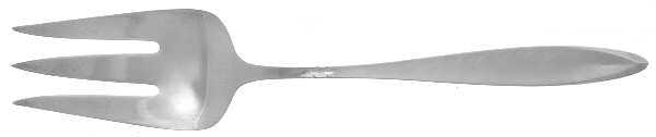 Gossamer (Sterling, 1965, No Monograms) Medium Solid Cold Meat Serving Fork