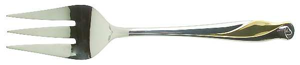Golden Spring Bud (Stainless-Gold) Medium Solid Cold Meat Serving Fork