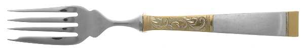 Golden Scroll (Sterling, 1977) Individual Hollow Fish Fork, Stainless Tines