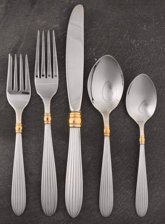 Golden Squire (Stainless, Gold Accent) 40 Piece Estate Set