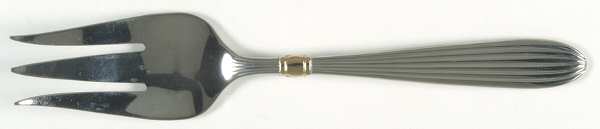 Golden Squire (Stainless, Gold Accent) Medium Solid Cold Meat Serving Fork