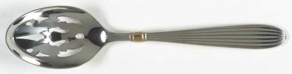 Golden Squire (Stainless, Gold Accent) Pierced Tablespoon (Serving Spoon)