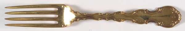 Golden Strasbourg (Sterling, Gold Vermeil) Dinner Fork with Long Tines