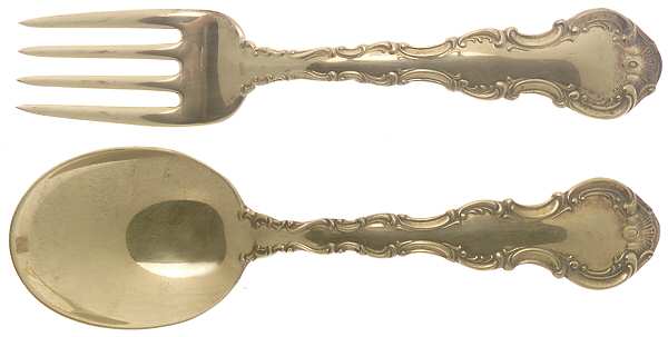 Golden Strasbourg (Sterling, Gold Vermeil) 2 Pc Baby Set (BF, BS)