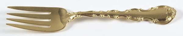 Golden Strasbourg (Sterling, Gold Vermeil) Solid Serving Fork