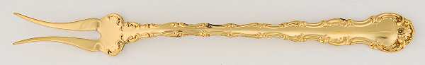 Golden Strasbourg (Sterling, Gold Vermeil) Short Handle Pickle/Olive Fork