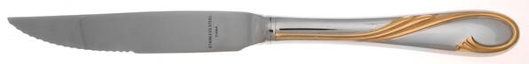 Golden Swirl (Stainless-Gold) Steak Knife Individual Hollow, Serrate HC