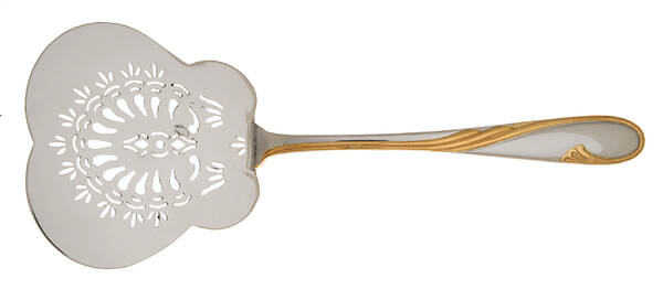 Golden Swirl (Stainless-Gold) Pierced Egg Server Solid Stainless HC