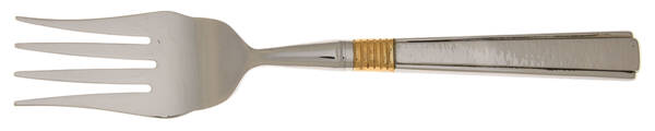 Golden Vista (Stainless, Gold Accent) Cold Meat Fork Large, Stainless Tines HC