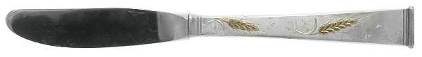 Golden Wheat (Sterling, 1952) Modern Hollow Butter Spreader (Stainless)