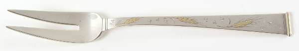Golden Wheat (Sterling, 1952) Medium Solid Cold Meat Serving Fork