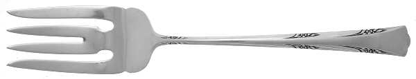 Greenbrier (Sterling, 1938, No Monos) Large Solid Cold Meat Serving Fork