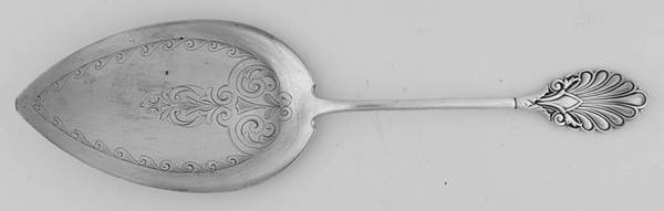 Grecian (Sterling, 1861) Large Solid Bright Cut Pie Knife
