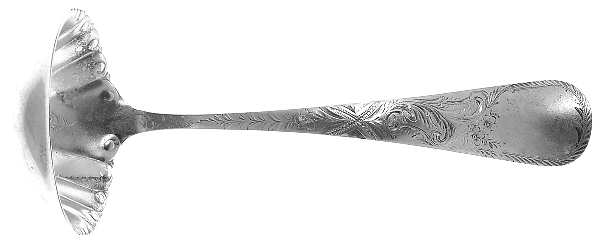 Hawthorne (Sterling, 1885) Gravy Ladle, Brightcut Solid Piece
